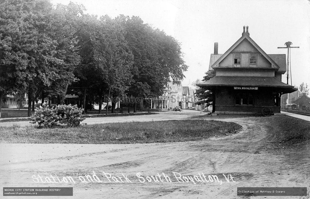 Postcard: Station and Park, South Royalton, Vermont